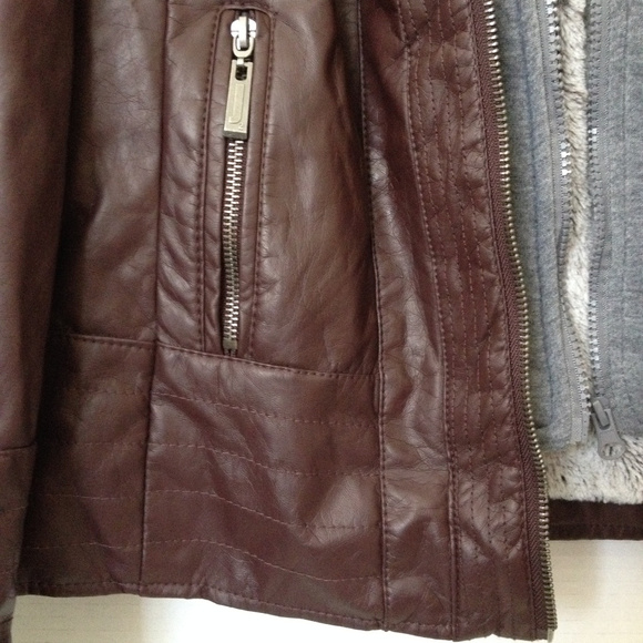 J-2 Hooded Faux-Leather Moto Jacket - M - Picture 7 of 7